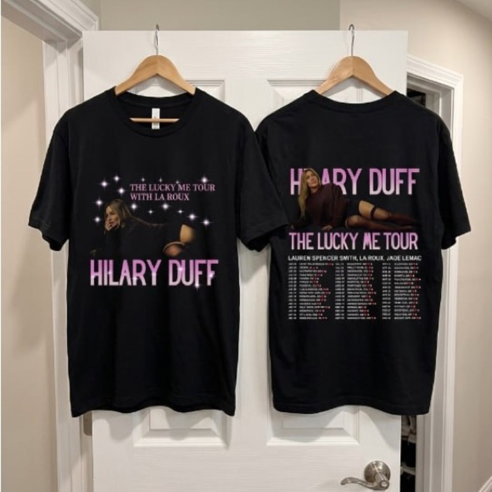 Hilary Duff "The Lucky Me Tour" Black Tour Tee - Pink Graphics